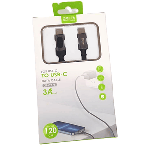 Cable USB-C a USB-C GREEN LYCA GL69675 | 3A + Pantalla LCD + Carga Rápida