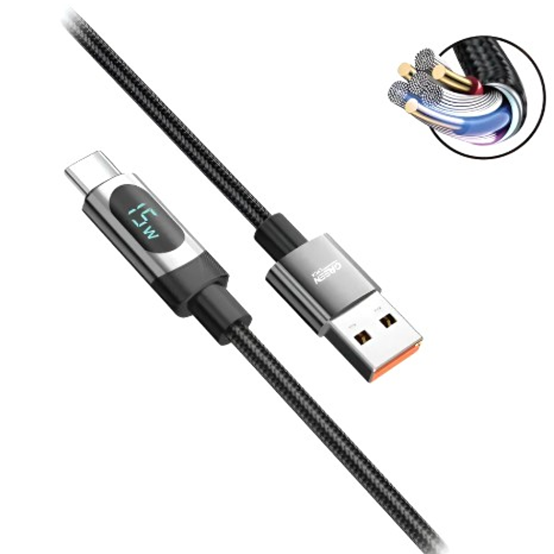 Cable USB-C GREEN LYCA GL69673 | 3A + Pantalla LCD + Carga Rápida 1