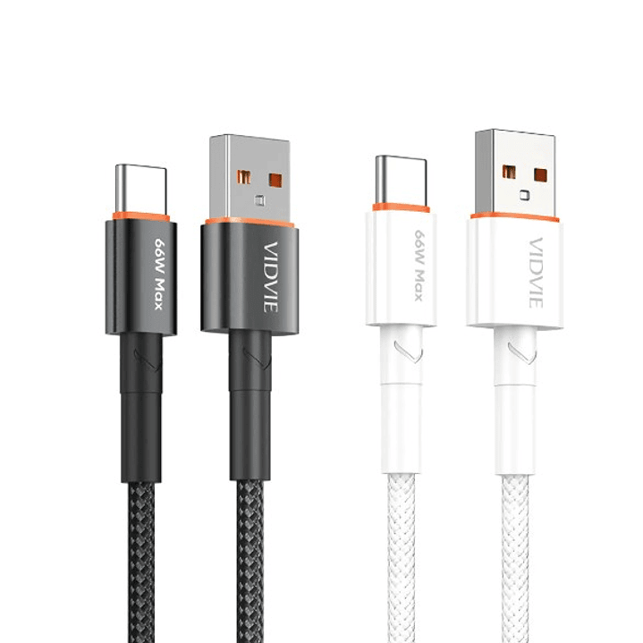 Cable VIDVIE USB-A a Tipo-C CB4033T | Carga Rápida 66W + Transferencia de Datos 1