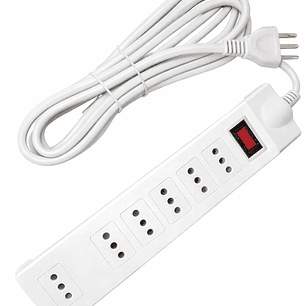 Alargador de 5 metros / 6 posiciones con interruptor- FERROLUZ