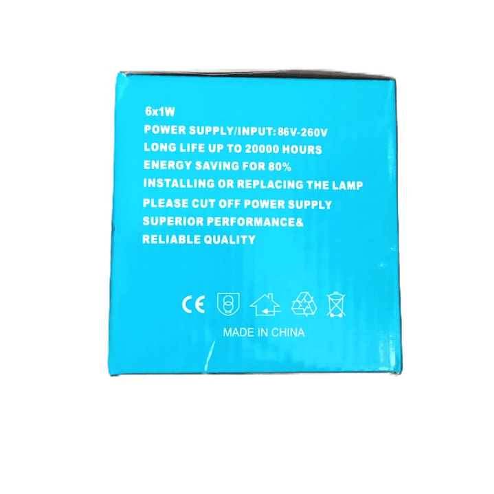 Ampolleta LED Giratoria 6x1W | Efecto Disco Multicolor | Base E27 | 20000h | Bajo Consumo 3