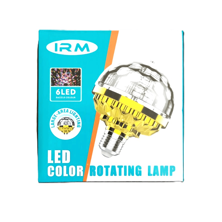 Ampolleta LED Giratoria 6x1W | Efecto Disco Multicolor | Base E27 | 20000h | Bajo Consumo 4