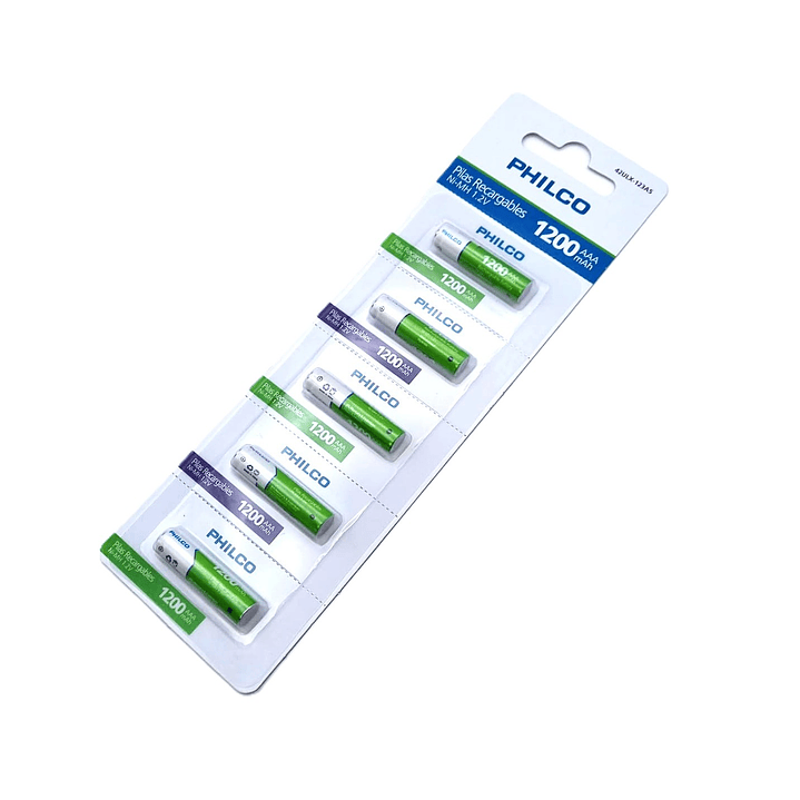 Pack 6 Pilas Recargables AAA PHILCO Ni-MH 1200 mAh | Ajelec Electrónica 2