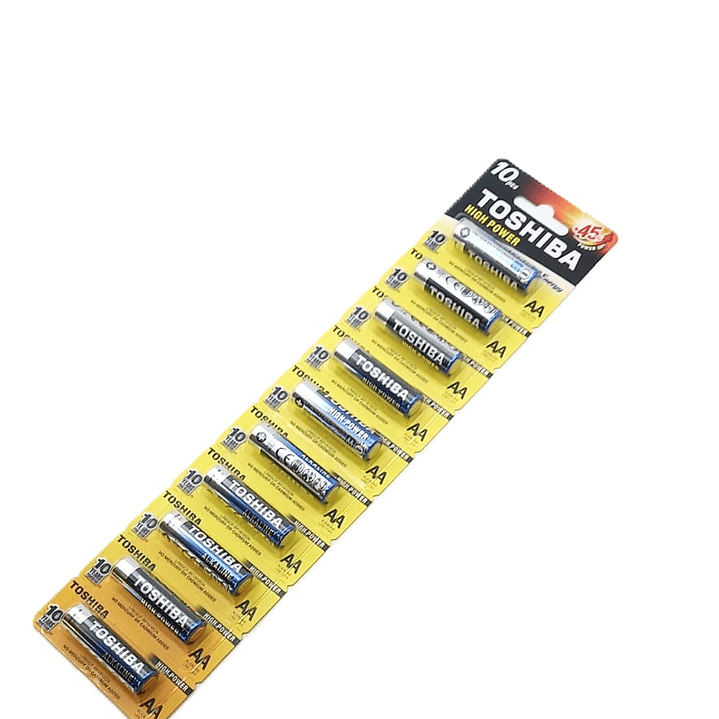 Pack 10 Pilas AA Toshiba High Power Alcalinas | 45% Más Potencia | Ajelec Electrónica 1