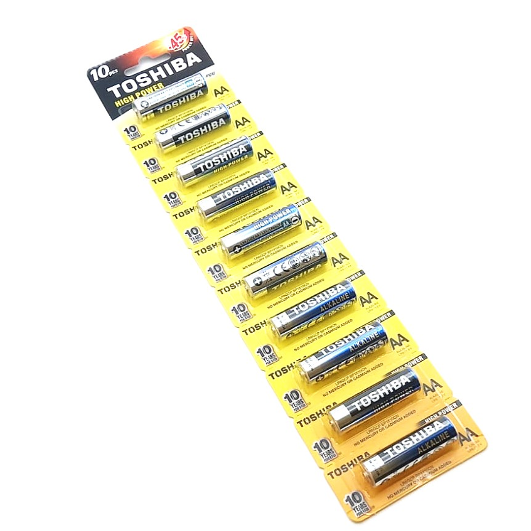 Pack 10 Pilas AA Toshiba High Power Alcalinas | 45% Más Potencia | Ajelec Electrónica 2