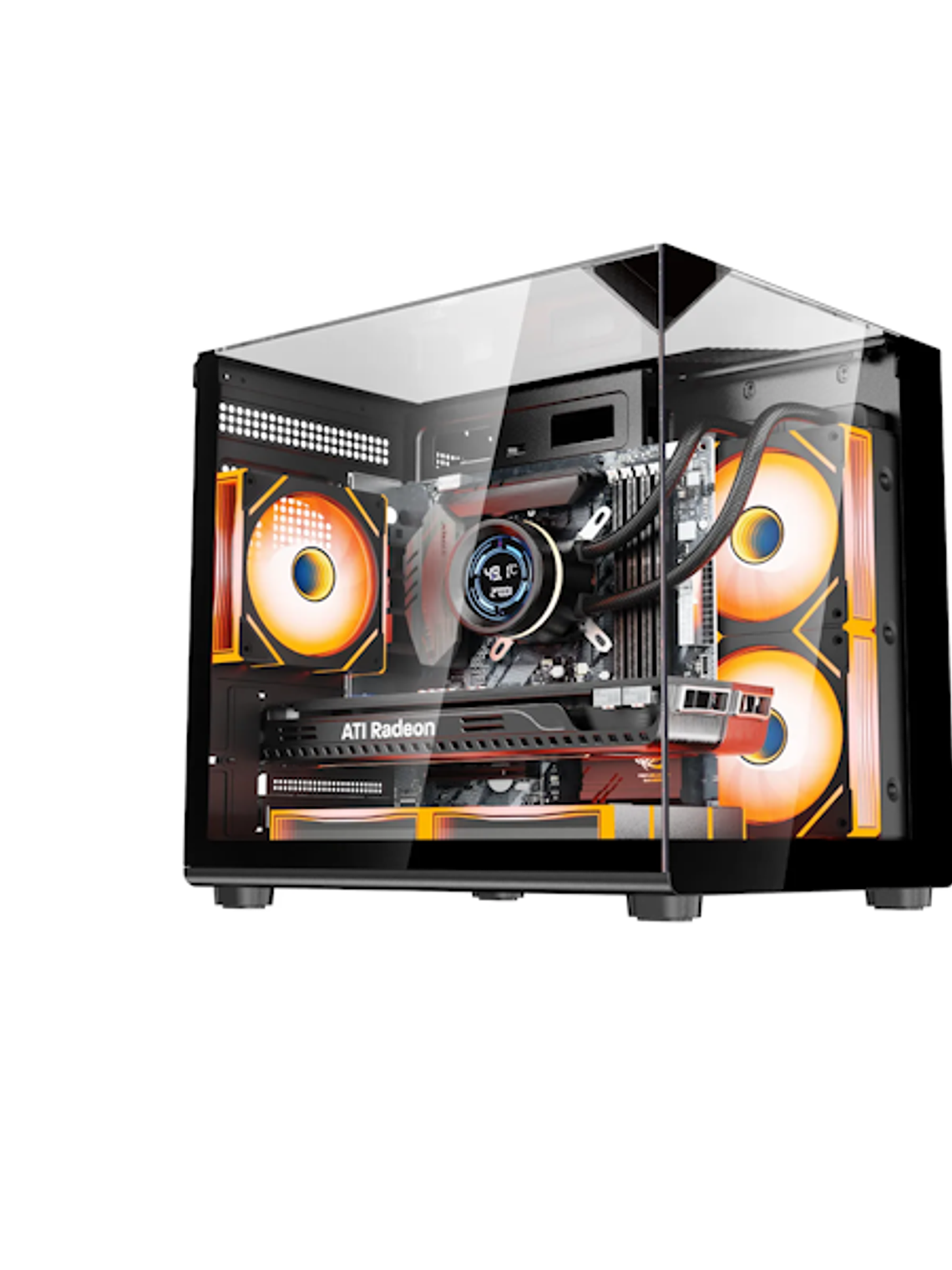 Gabinete Kronos Onyx, MATX, Vidrio Templado USB 3.0 3Fan ARGB 1