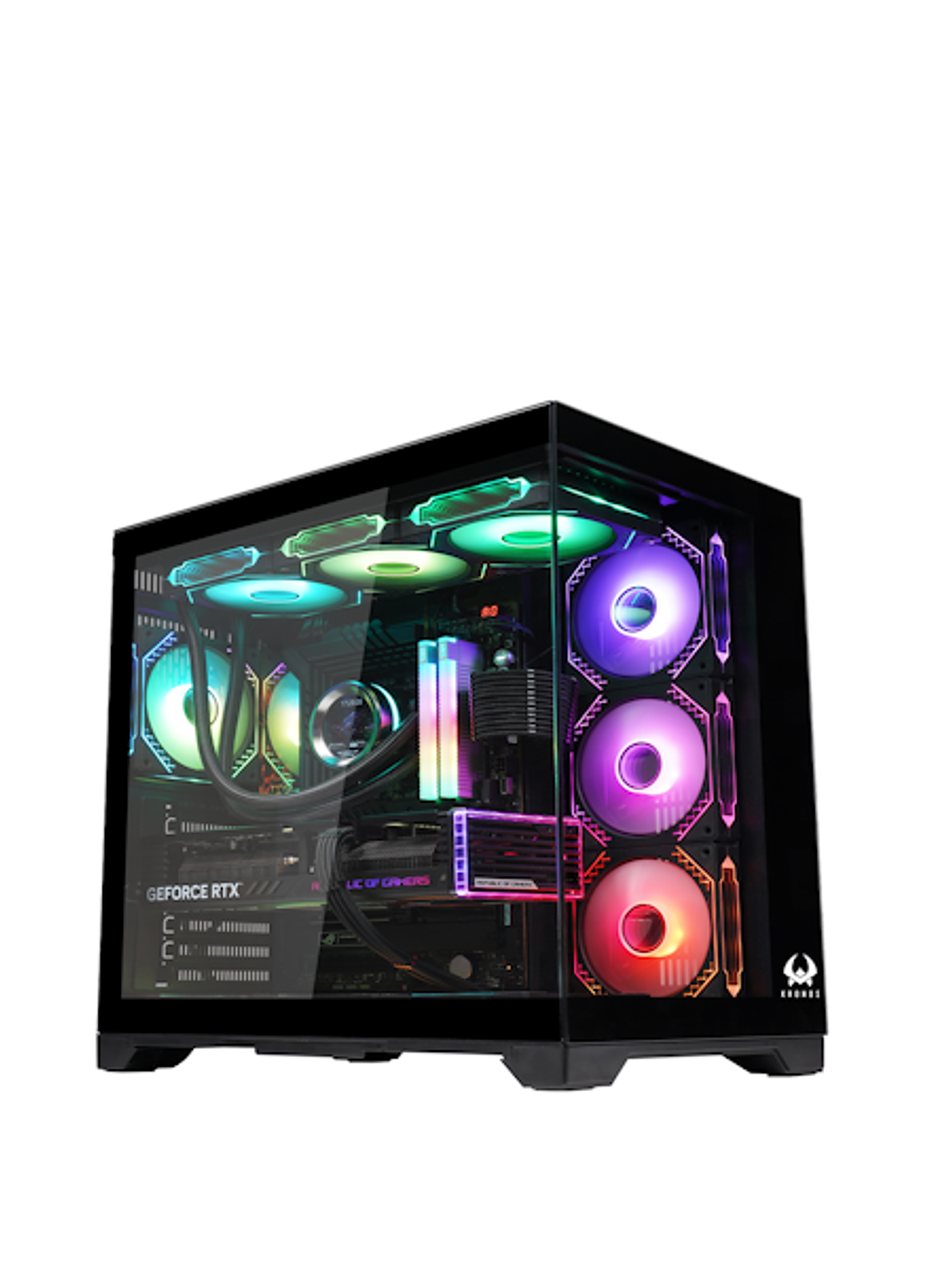 Gabinete Kronos Frost Black, ATX, Panel Vidrio, 7 Fan ARGB 1