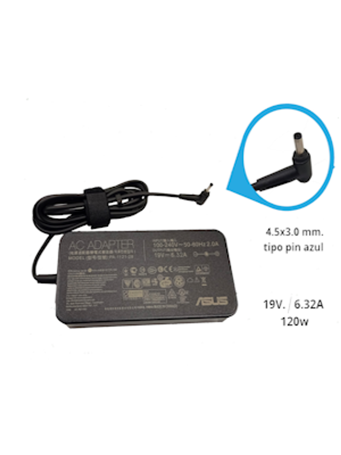 CARGADOR ASUS 19V – 6.32A 120W 4.5×3.0mm ORIGINAL 1