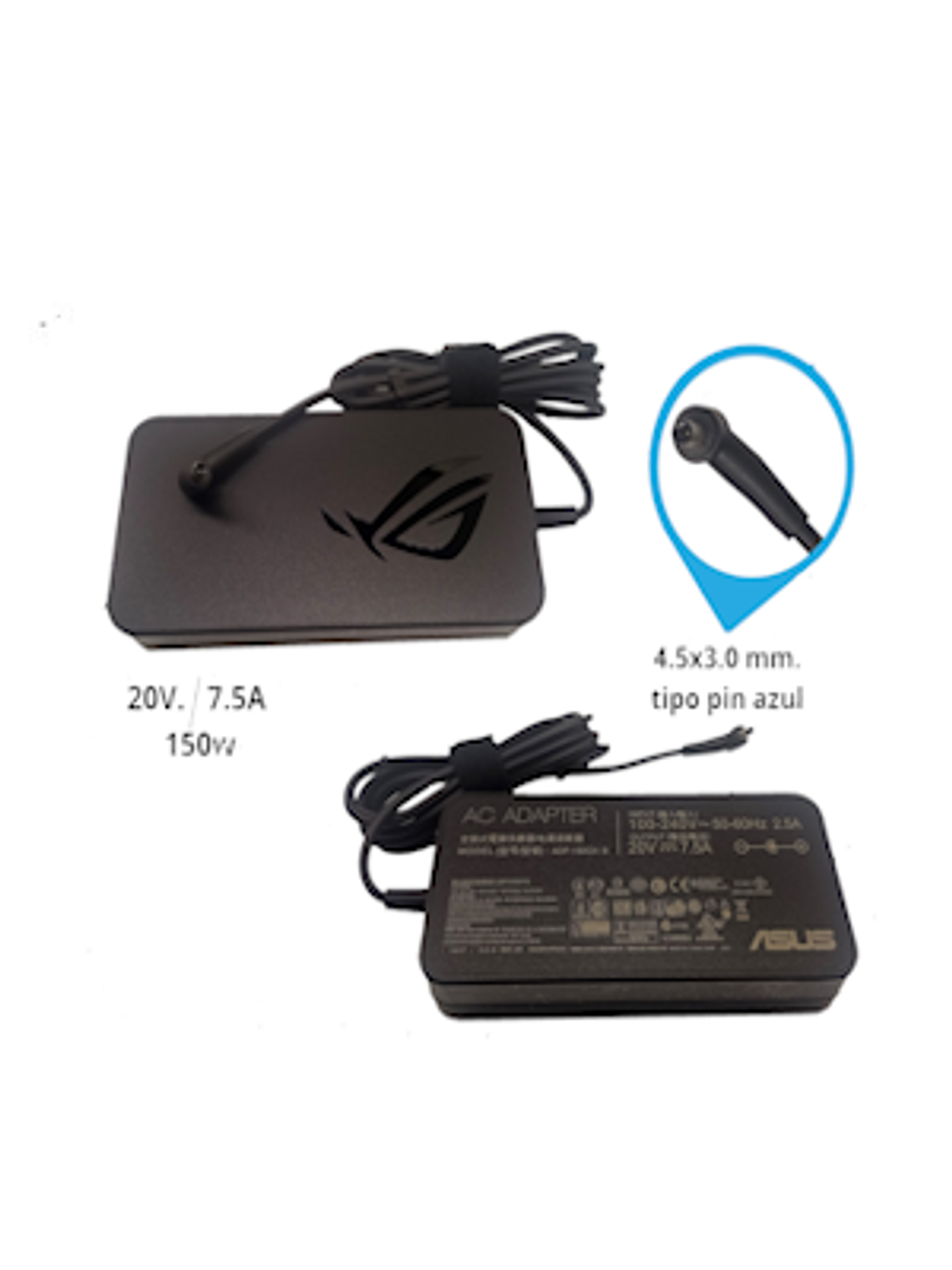 CARGADOR ASUS 20V – 7.5A 150W 4.5×3.0mm ORIGINAL 1
