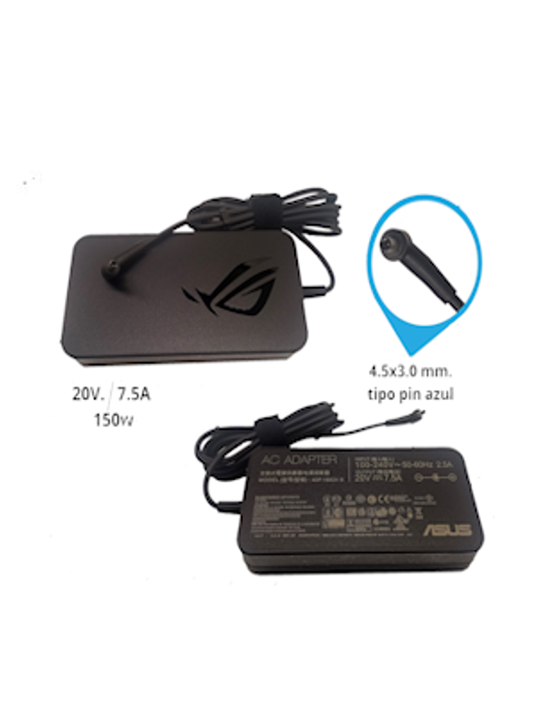 CARGADOR ASUS 20V – 7.5A 150W 4.5×3.0mm ORIGINAL 1