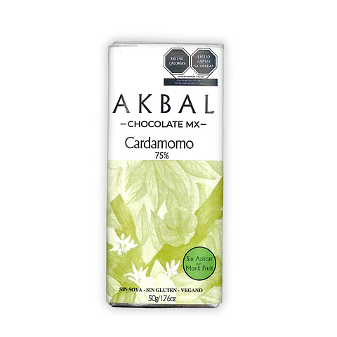 Chocolate 75% Cacao con Cardamomo – Sin Azúcar - Monk Fruit