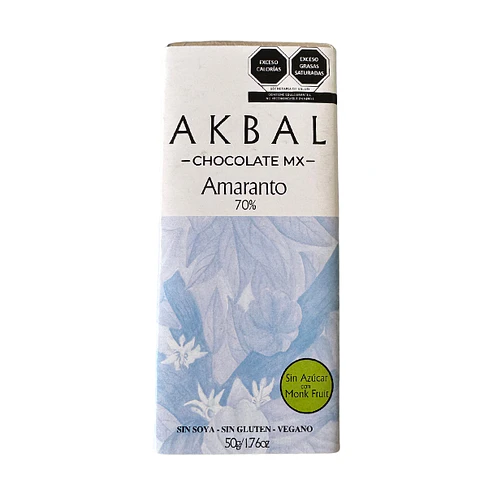 Chocolate 70% Cacao con Amaranto – Sin Azúcar - Monk Fruit