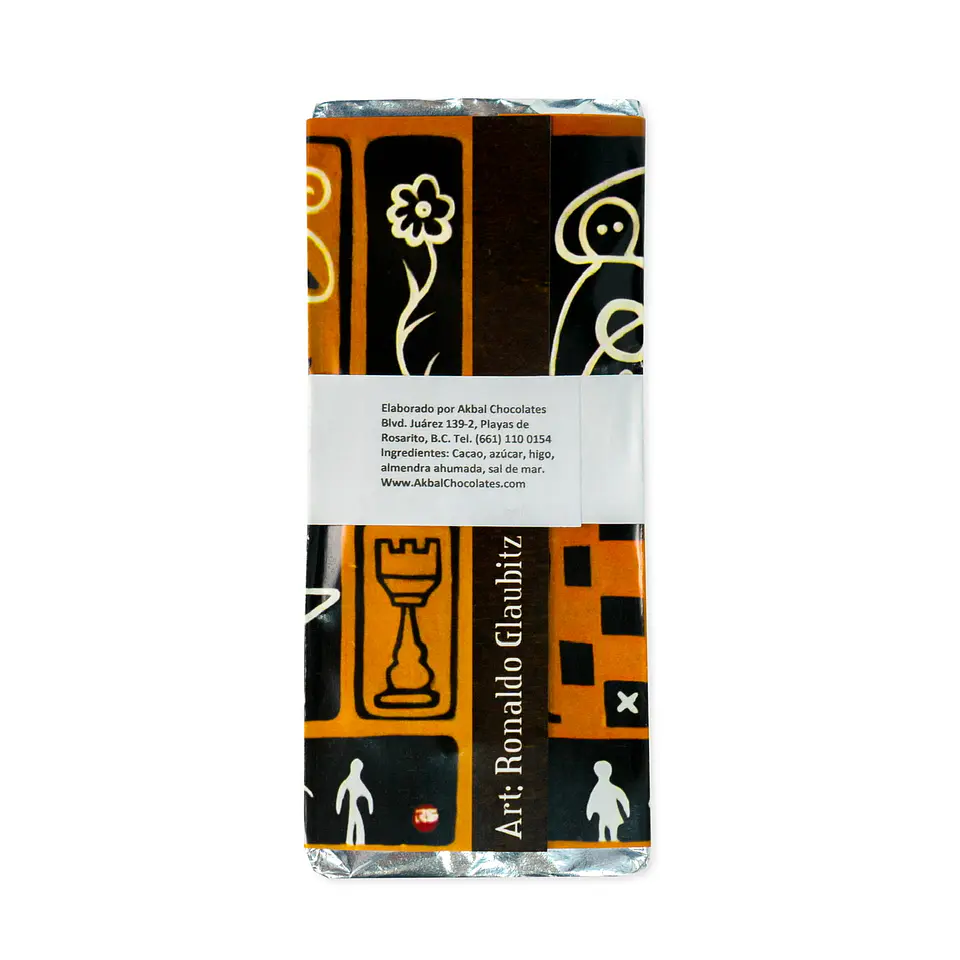 Chocolate Oscuro 72% Cacao con Higo, Almendra Ahumada y Sal de Mar 2