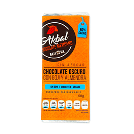 80% cocoa with goji and unsweetened almonds.