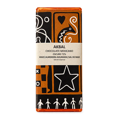 Chocolate Oscuro 72% Cacao con Higo, Almendra Ahumada y Sal de Mar