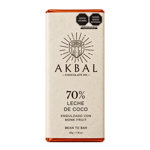 Chocolate de Leche de Coco 70% – Sin Azúcar - Monk Fruit