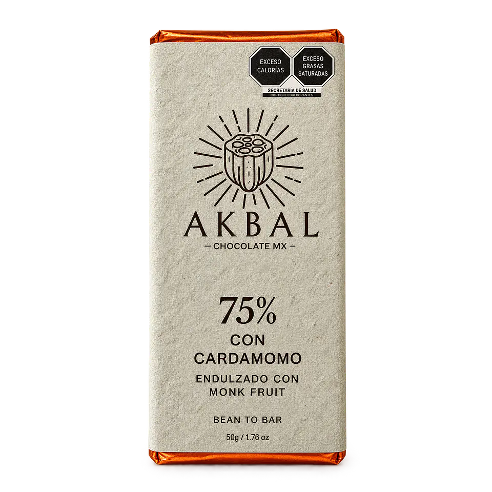 Chocolate 75% Cacao con Cardamomo – Sin Azúcar - Monk Fruit 1