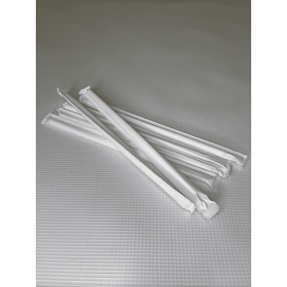 Bombilla Polipapel Blanca Envasada 8 mm (5.000 unds)