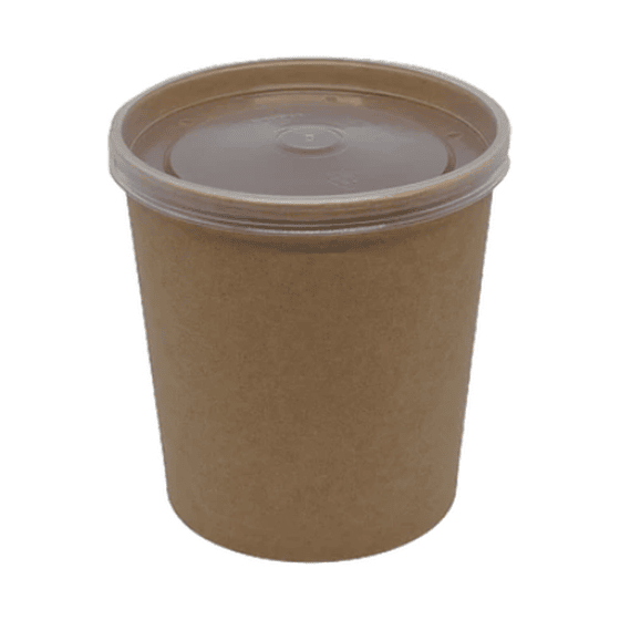 Pote kraft con tapa PP 12 oz (50 unidades) Sopas - Helados 