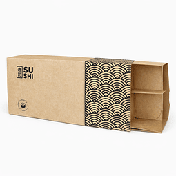 Estuche Kraft Especial 2 Sushi Diseño Roll (40 unds)