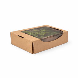 Caja Kraft p/Sushi con Ventana 20 x 12 x 4.5 cm (400 unds)