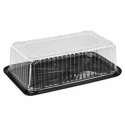 Porta Brazo de Reina Transparente Base Negra 10 Pers. (18x29x12 cm) 70 unds