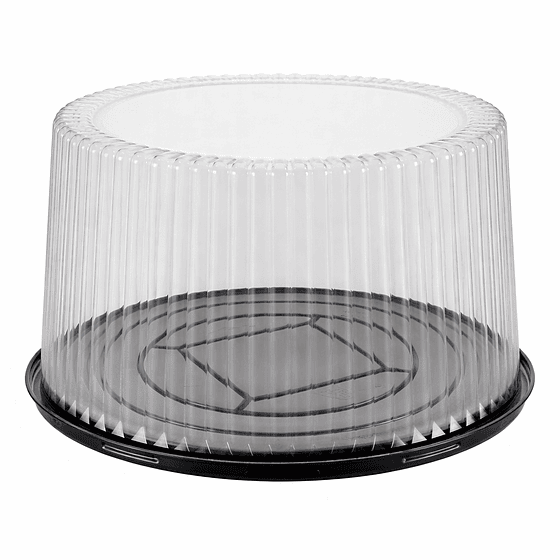 Porta Torta Transparente Base Negra N° 985 (26x13.5 cm) 70 und