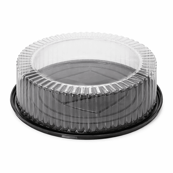 Porta Torta Transparente Base Negra N° 10253 (28.5x8.5 cm) 70 unds