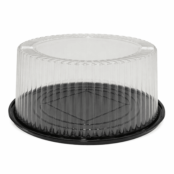 Porta Torta Transparente Base Negra N° 10255 (28,5x14 cm) 70 unds