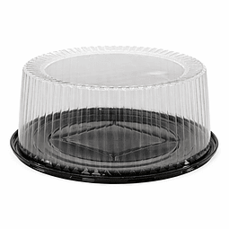 Porta Torta Transparente Base Negra N° 10254 (28.5x12.5 cm) 70 unds