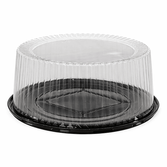 Porta Torta Transparente Base Negra N° 10254 (28.5x12.5 cm) 70 unds