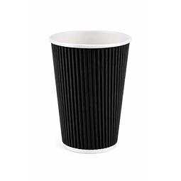 Vaso Polipapel Ripple Wall Negro 12 oz (500 unds)