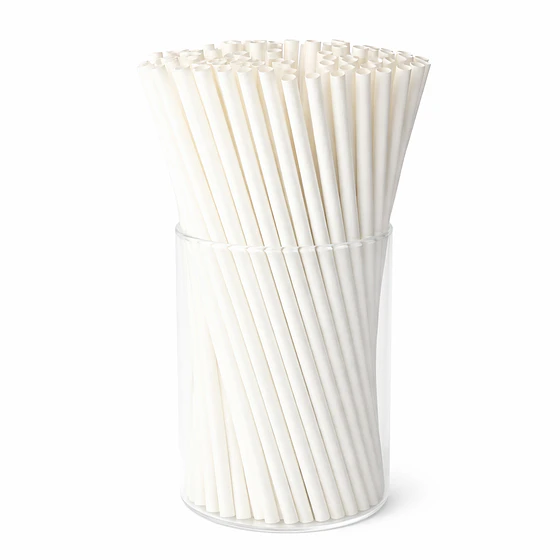 Bombilla Polipapel Blanca Granel 8mm (1000 unds)