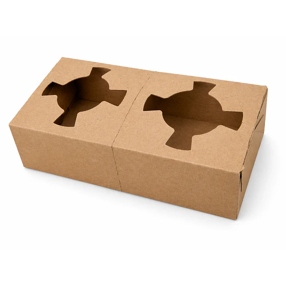 Porta vaso 2 unidades color kraft (500 und)