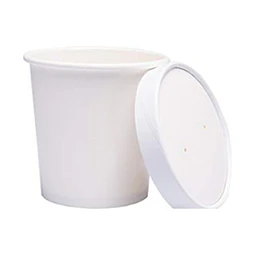 Pote Papel Blanco 16 oz Con Tapa Papel (500 unds)