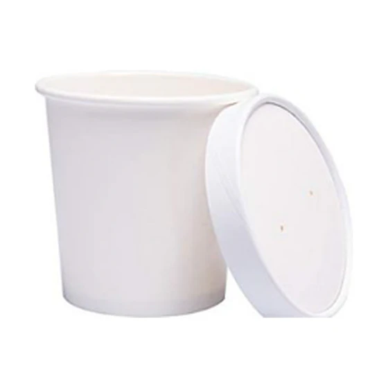 Pote Papel Blanco 16 oz Con Tapa Papel (500 unds)