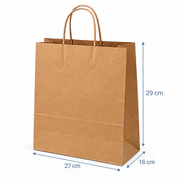 Bolsa Papel Kraft con Manilla - Mediana - Paquete 250 Unidades