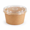 Pote Kraft Café 8 oz 90 mm con Tapa PP - Caja 500 Unidades