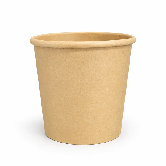 Pote Kraft Café 12 oz 90 mm con Tapa PP - Caja 500 Unidades 