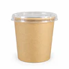 Pote Kraft Café 12 oz 90 mm con Tapa PP - Caja 500 Unidades 