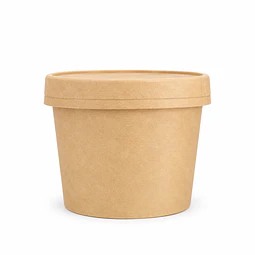 Pote Kraft Café 8 oz 90 mm con Tapa Kraft - Caja 500 Unidades