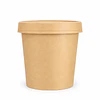 Pote Kraft Café 12 oz 90 mm con Tapa Kraft - Caja 500 Unidades 