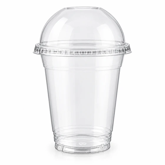 Vaso PET 9 oz con Tapa Domo - Caja 1.000 Unidades