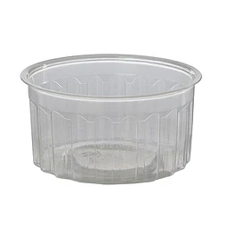 Pote Plástico Facetado Transparente 8 oz  Con Tapa - Caja 2.000 Unidades