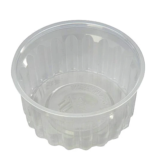 Pote Plástico Facetado Transparente 8 oz  Con Tapa - Caja 2.000 Unidades