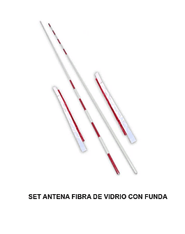  Set de antenas de fibra de vidrio con funda Akira 