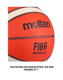 Balon de Basquetbol Molten BG2000 N°7