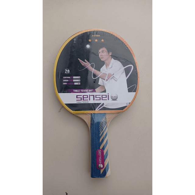 PALETA PING PONG TENIS DE MESA SENSEI 3 ESTRELLAS