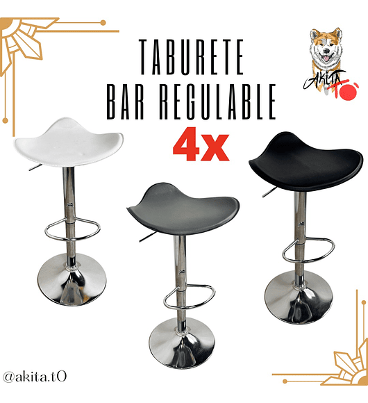 PACK  Taburete Bar Regulable X4
