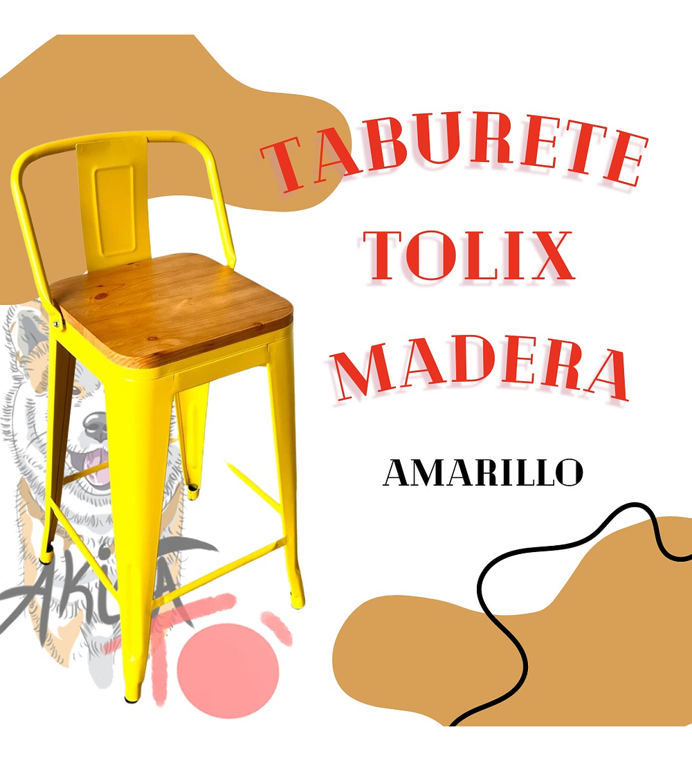 Taburete Tolix Madera